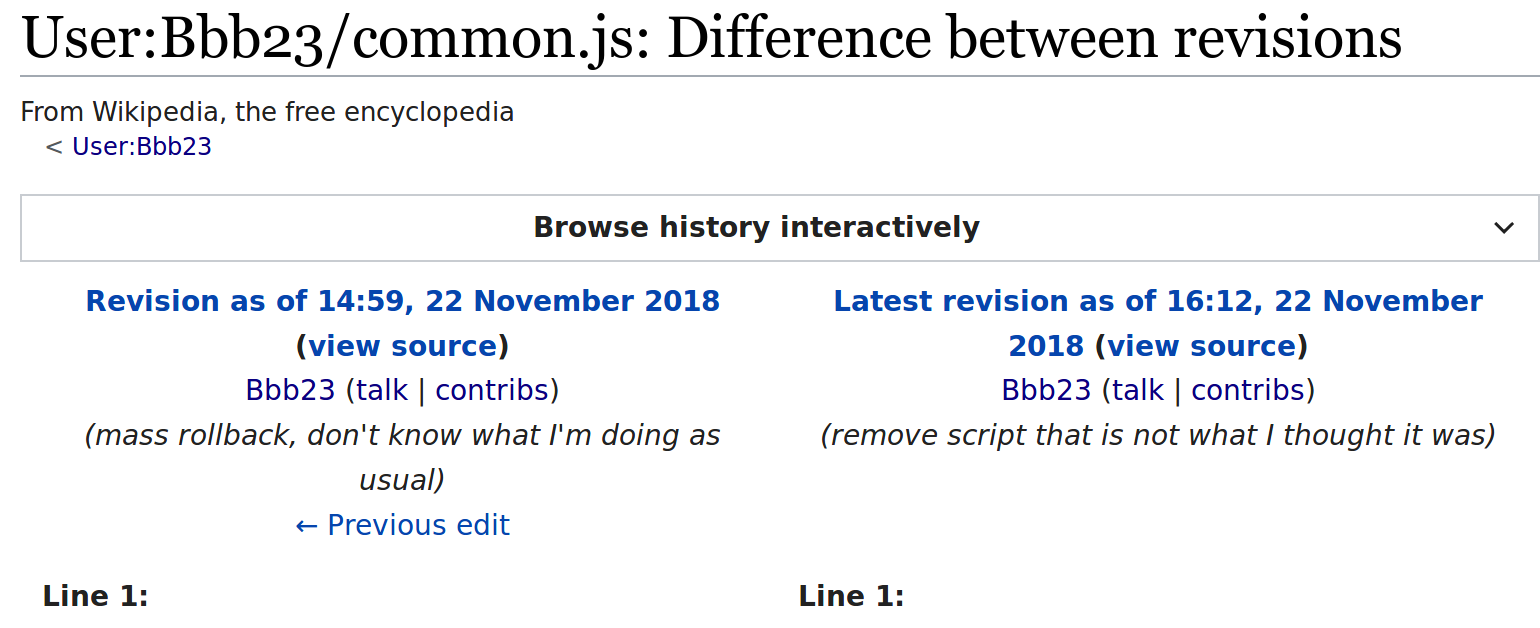 Screenshot-2019-11-28 User Bbb23 common js Difference between revisions - Wikipedia.png